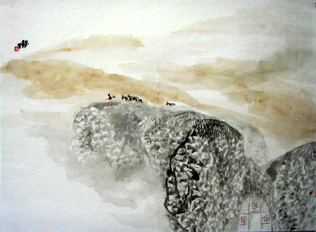 G057  山水 李铁生 70cmx50cm 3.2平尺 价格面仪