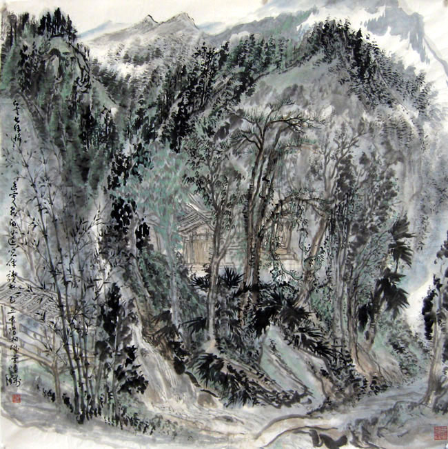 G027 68cmx68cm 4平尺山水 价格面仪