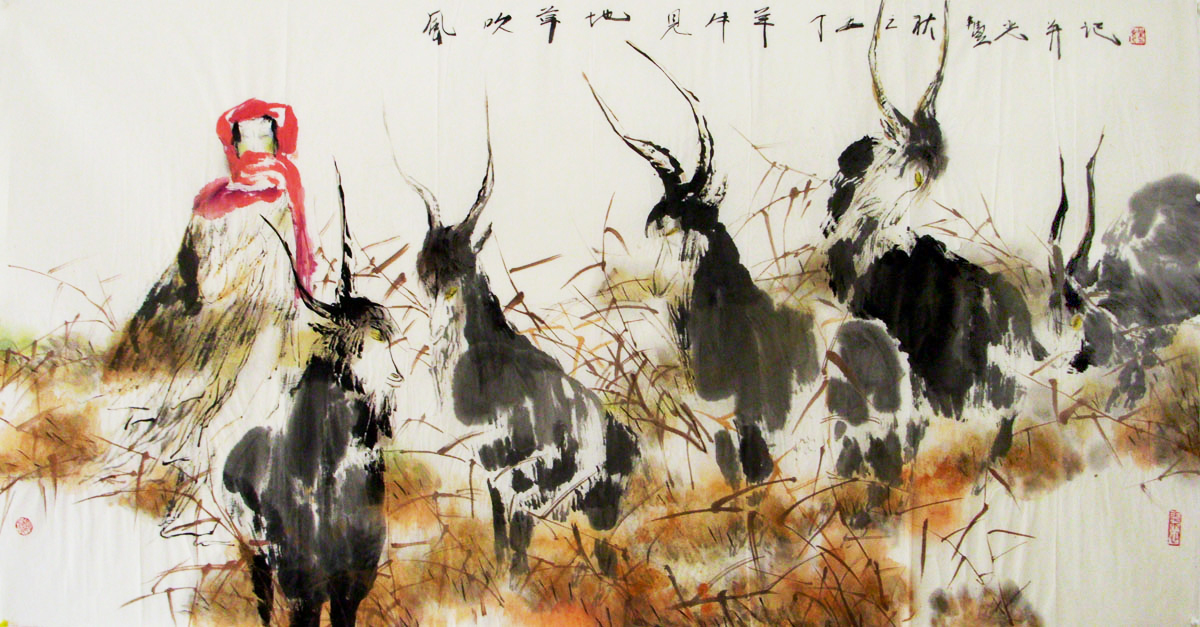 G140 136cmx68cm 8平尺 牧羊图 价格面议