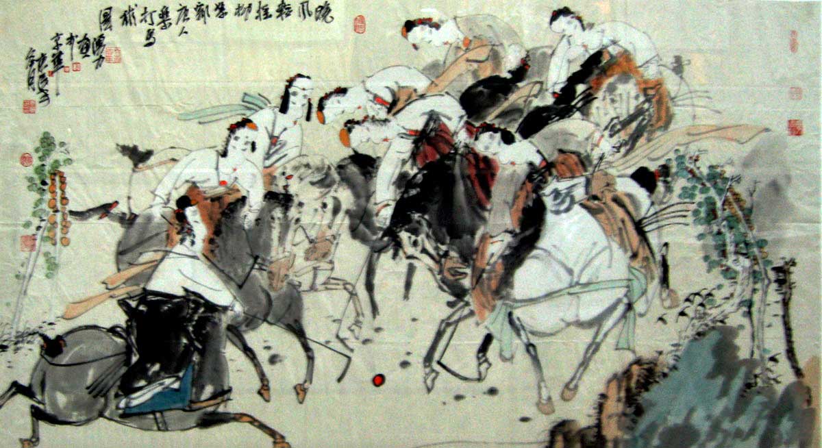 G181 136cmx69cm 8平尺-唐人马球 收藏