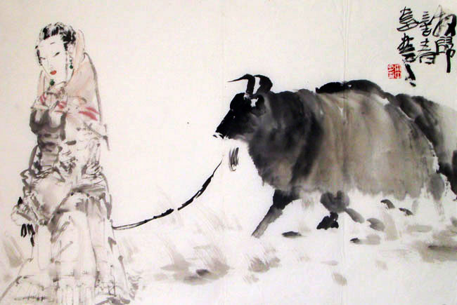 G041  70cmx45cm 3平尺 水墨人物 藏品