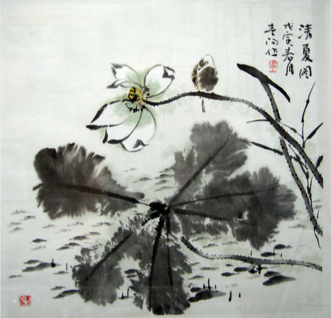 G052 荷花鸟 68x69cm 4平尺 价格面仪