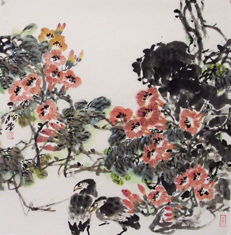 G073 李梅莹 68cmx68cm 4平尺花鸟 价格面议