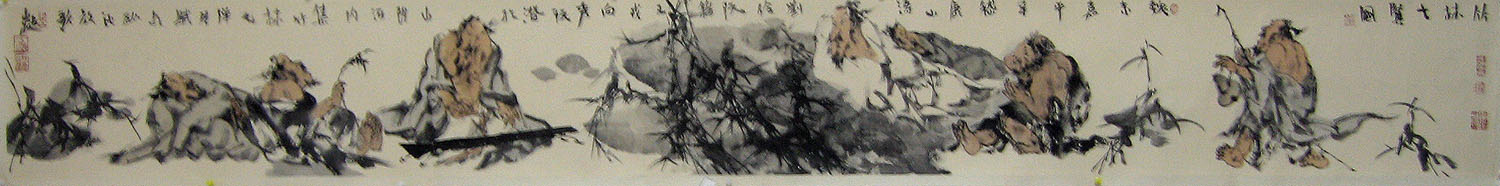 G080 228cmx24cm  5.5平尺 人物长卷 价格面仪