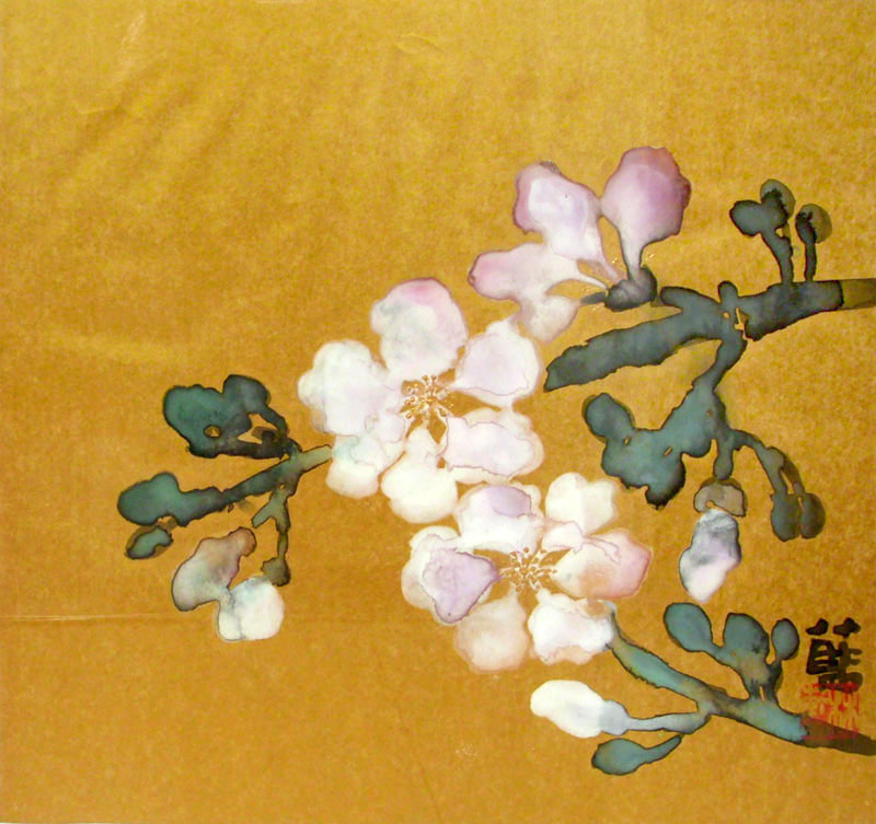 G087 50cmx52cm 2.34平尺 金箔花卉 价格面议