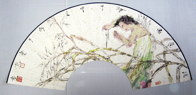 G175 24.5cmx76cm 1.5平尺 扇面人物 价格面议