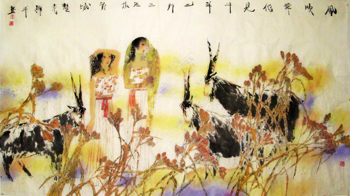 G174 182cmx97cm 16平尺 牧羊图 价格面议