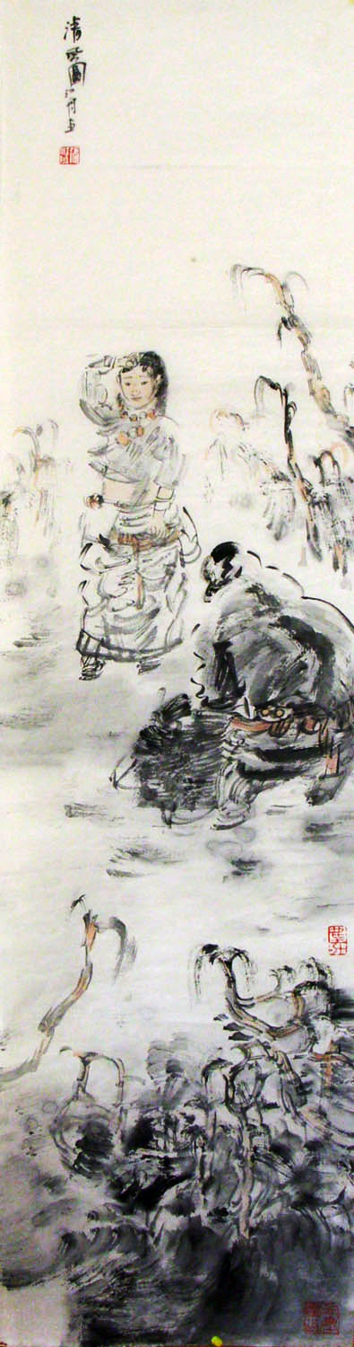 G224 168cmx35cm 4平尺 牡丹图 藏品