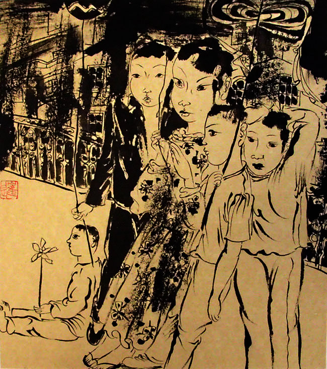 G010 人物白描 35cmx30cm 1平尺 藏品