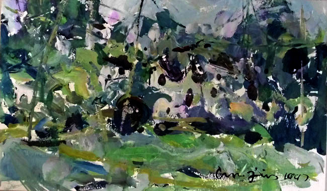 G002 崔进 水粉 37cmx21cm 0.7平尺 山水图 藏品